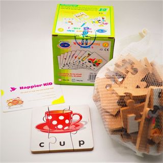 Đồ chơi gỗ Winwintoys - Bộ ghép hình học chữ Tiếng Anh