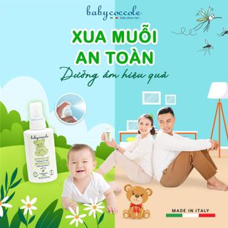 Xịt xua muỗi Babycoccole 0M+ chống muỗi đốt cho bé và cả gia đình, chiết xuất tía tô đất và cây phong lữ 125ml ( mua 12 tặng 1)