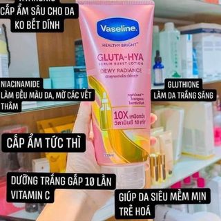 Sữa Dưỡng Thể Vaseline Healthy Bright Gluta HYA Serum 10X Thái Lan 330ml