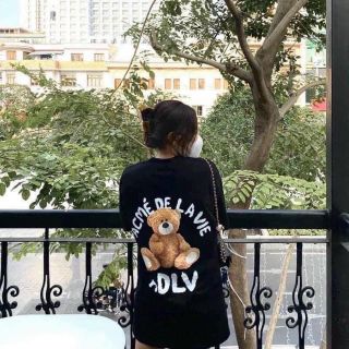 Áo unisex tay lỡ form rộng logo in ADLV