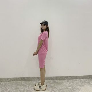 Sét bộ nữ ,đồ bộ lững ngố nữ thun coton sufa,áo phom rộng phối quần đen ,thời trang xuân hè BL16-HỒNG SEN