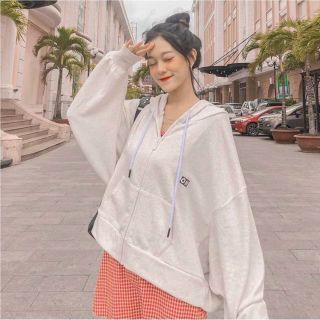 Áo khoác nỉ in OHOH màu trắng