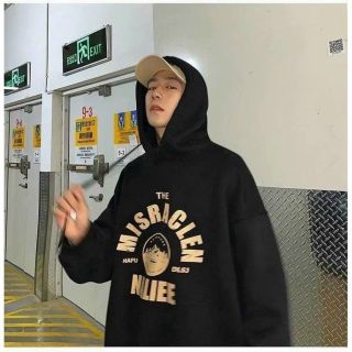 Áo hoodie chống nắng logo in misraclen nón 2 lớp rộng trùm qua đầu form dưới 70kg
