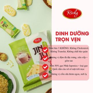 Thùng bánh gạo Richy Jinju vị Cốm sữa (12 gói)