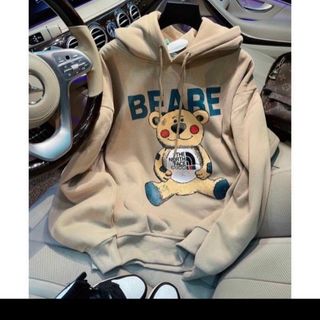 Áo hoodie nỉ bông mịn nón 2 lớp bự, tay phồng in beare form dưới 70kg