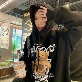 Áo hoodie nỉ bông mịn nón 2 lớp bự, tay phồng in feelgood form dưới 70kg