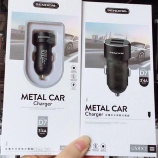 Tẩu sạc 2 cổng Sendem D7 3.4A vỏ bằng kim loại