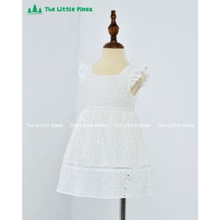 Đầm họa tiết boi thêu trắng 2 lớp xịn xò - TLP2212