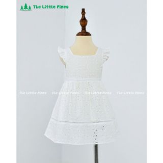Đầm họa tiết boi thêu trắng 2 lớp xịn xò - TLP2212
