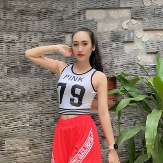 Đồ Thể Thao Áo Croptop In Pink Thể Thao Siêu Đẹp Giá Sỉ, Chuẩn Đẹp