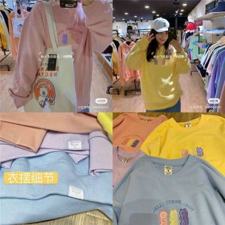 Áo sweater nỉ thêu ba con gấu form chuẩn 65kg