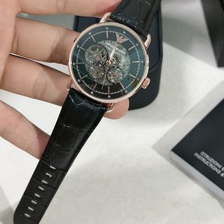 Đồng hồ da armani06 nam chạy cơ lộ máy
