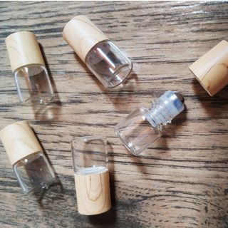 sỉ số lượng vỏ chai 1ml bi lăn thép nấp vân gỗ đựng tinh dầu chống rà dịch ra ngoài mẫu cao cấp