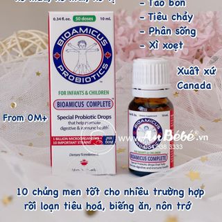 Men vi sinh 10 chủng Bioamicus Probiotics | Bé 0+ | nhập khẩu canada