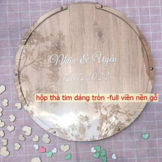 Hộp thả tim dáng tròn mẫu BASIC | Thao Wedding GuestBook