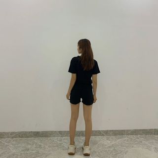 Sét bộ nữ ,đồ bộ đùi nữ thun coton sufa,áo lệch tà ,thời trang xuân hè BĐ03-ĐEN