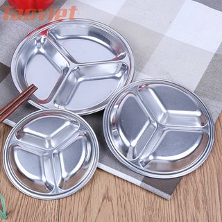 Đĩa đựng nước chấm Inox hình tròn đĩa nước chấm 2 ngăn 3 ngăn nhiều kích thước