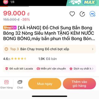 Sung bắn bong bóng 32 nòng