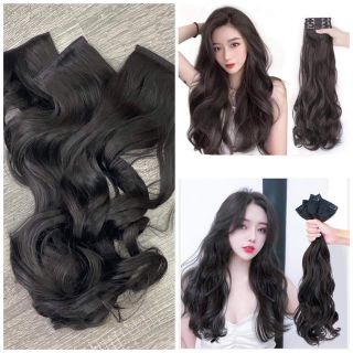 Tóc giả combo 3 kẹp làm dày tóc dáng xoăn thẳng và xù