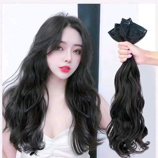 Tóc giả combo 3 kẹp làm dày tóc dáng xoăn thẳng và xù