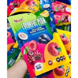ô mai mix nhiều vị , mix 5 loại trái cây - Ô Mai Colorful Plum Mix Vị Cherry Việt Quất mận 408g