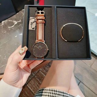SET ĐỒNG HỒ D W DA KÈM CUFF COUPLE CAO CẤP