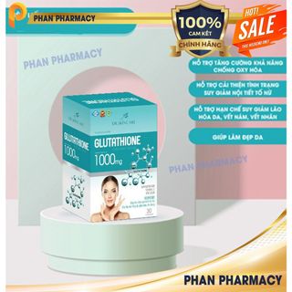 Viên uống trắng da GLUTATHIONE  Phan Pharmacy 1000 viên uống giảm nám mờ nhăn nâng tông tức thì