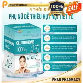 Viên uống trắng da GLUTATHIONE  Phan Pharmacy 1000 viên uống giảm nám mờ nhăn nâng tông tức thì