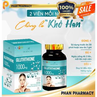 Viên uống trắng da GLUTATHIONE  Phan Pharmacy 1000 viên uống giảm nám mờ nhăn nâng tông tức thì