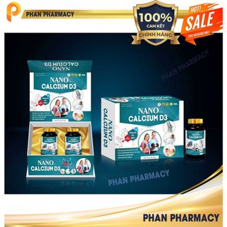 Hộp 2 lọ - Viên Uống Tăng Chiều Cao Nano Calcium D3 - Phan Pharmacy- Bổ Sung Vitamin K2MK7 Chống Loãng Xương giá sỉ