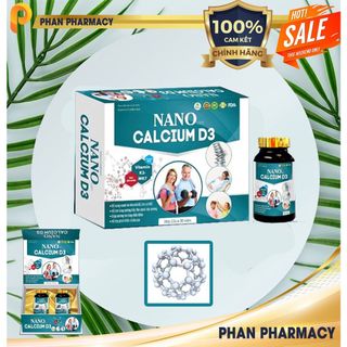 Hộp 2 lọ - Viên Uống Tăng Chiều Cao Nano Calcium D3 - Phan Pharmacy- Bổ Sung Vitamin K2MK7 Chống Loãng Xương