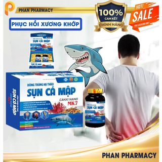 Viên uống Đông trùng hạ thảo Sụn cá mập Canxi nano MK7 - Phan Pharmacy  - Hộp 2 lọ cao cấp x 30 viên