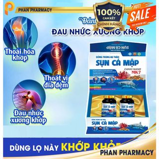 Viên uống Đông trùng hạ thảo Sụn cá mập Canxi nano MK7 - Phan Pharmacy  - Hộp 2 lọ cao cấp x 30 viên giá sỉ