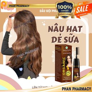 Dầu Gội Phủ Bạc Thảo Dược Organic- Phan Pharmacy - (Màu nâu)   200ml - Gội Là Đen Nhuộm Tóc Tự Tin Sau 9 Phút New