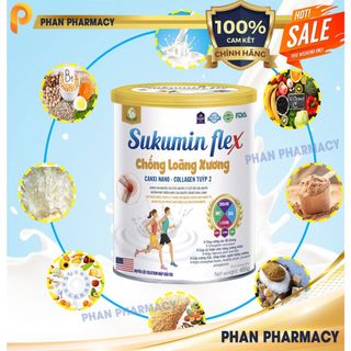 Sữa bột chống loãng xương Sukumin Flex- Phan Pharmacy-Bổ sungGulucosamin,SụnCáMậpCanxi Nano,Nano CollagenGiúpKhớp DẻoDai
