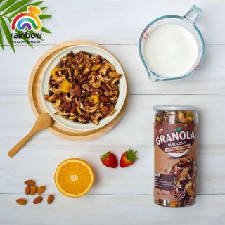 Ngũ Cốc Granola Siêu Hạt RAINBOW Hương Vị Sô cô la – Hộp 500gram