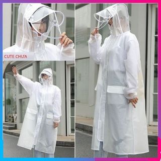 Áo mưa trong suốt vải chống thấm cao cấp có kính bảo vệ giá sỉ