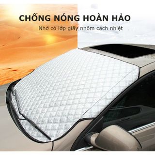 Tấm bạt che chắn nắng ngoài kính lái ô tô tráng phủ một lớp nhôm chống nóng cách nhiệt cho xe oto Phù hợp với mọi xe