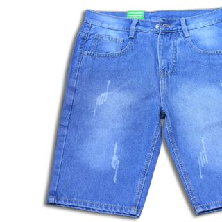 Quần short jeans nam cotton không giãn