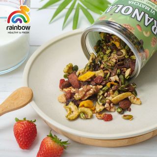 Ngũ Cốc Granola Siêu Hạt RAINBOW Hương vị Matcha – Hộp 500 gram