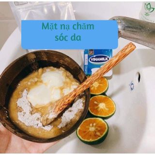 Bát gáo dừa, muỗng gỗ dừa bóng tròn đen đựng ngũ cốc granola, kem, mỹ phẩm, bé ăn dặm Unni