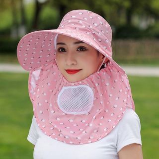 THANH LÝ Nón chống nắng vành rộng mát có khẩu trang 2 lớp bảo vệ sức khỏe mũ che nắng kèm dây thắt dễ dàng sử dụng