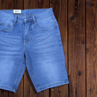 Quần short jeans nam co giãn basic