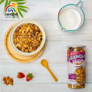 Ngũ Cốc Granola Siêu Hạt RAINBOW Hương vị Nguyên Bản – Hộp 500 gram