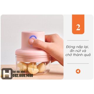 (HOT) Máy xay mini cầm tay đa năng sạc pin cao cấp xay tỏi ớt, hành, rau củ quả dung tích 250ml