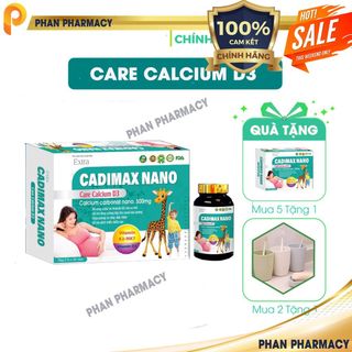 Viên uống Extra Cadimax Nanocare CALCIUM D3 - Phan Pharmcy- BỔ SUNG CANXI VÀ D3 CHO MỌI ĐỐI TƯỢNG (HỘP 2 LỌ X 30 VIÊN)