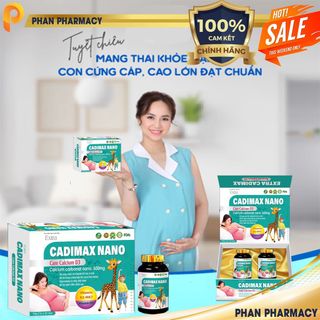 Viên uống Extra Cadimax Nanocare CALCIUM D3 - Phan Pharmcy- BỔ SUNG CANXI VÀ D3 CHO MỌI ĐỐI TƯỢNG (HỘP 2 LỌ X 30 VIÊN)