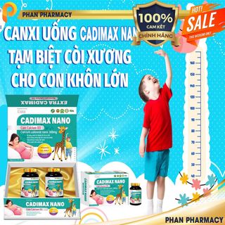 Viên uống Extra Cadimax Nanocare CALCIUM D3 - Phan Pharmcy- BỔ SUNG CANXI VÀ D3 CHO MỌI ĐỐI TƯỢNG (HỘP 2 LỌ X 30 VIÊN)