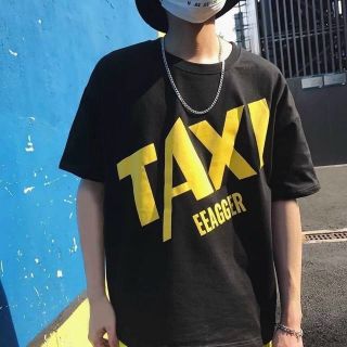 Áo thun in TAXI cotton co giản form dưới 68kg tay lỡ