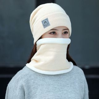 Mũ Len Trùm Đầu Kèm Khăn Cho Nam Nữ Chống Lạnh Giữ Ấm Mùa Đông